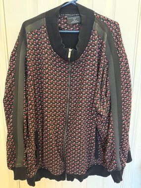 Shaquille O'Neal Red, Black & Gray Geometric Jacket